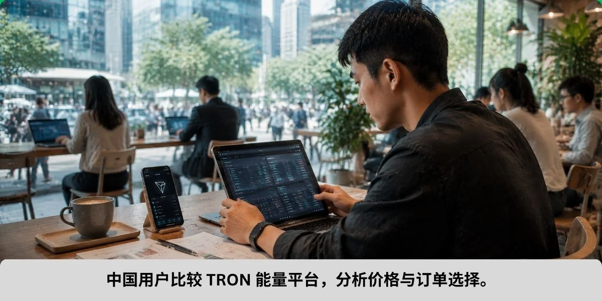 中国用户比较 TRON 能量平台，分析价格与订单选择