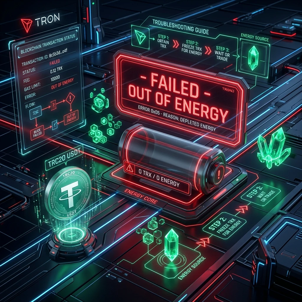 TRON OUT_OF_ENERGY 错误怎么修复？原因、排查与重试步骤