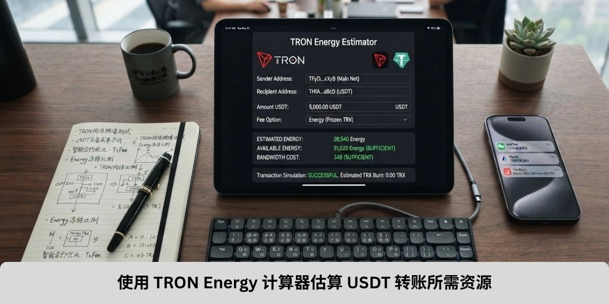 使用 TRON Energy 计算器估算 USDT 转账所需资源