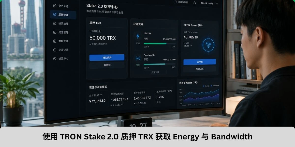 使用 TRON Stake 2.0 质押 TRX 获取 Energy 与 Bandwidth
