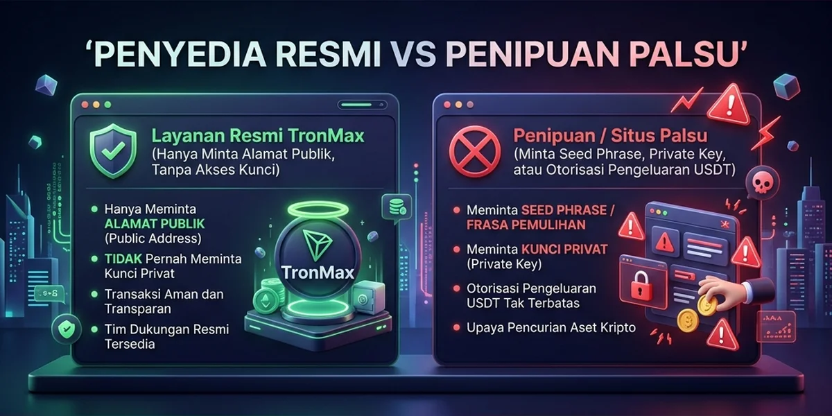 Penyedia Energi TRON Terpercaya vs Palsu