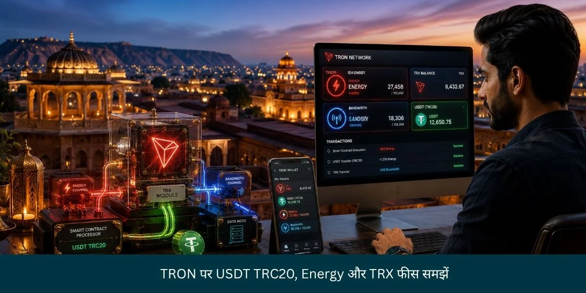 TRON पर USDT TRC20, Energy और TRX फीस समझें