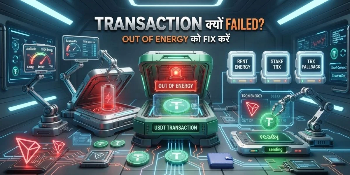 USDT ट्रांसफर में FAILED OUT OF ENERGY Error क्यों आता है