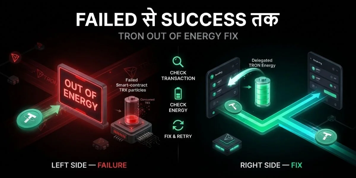 TRON Out of Energy के बाद USDT ट्रांसफर दोबारा कैसे करें