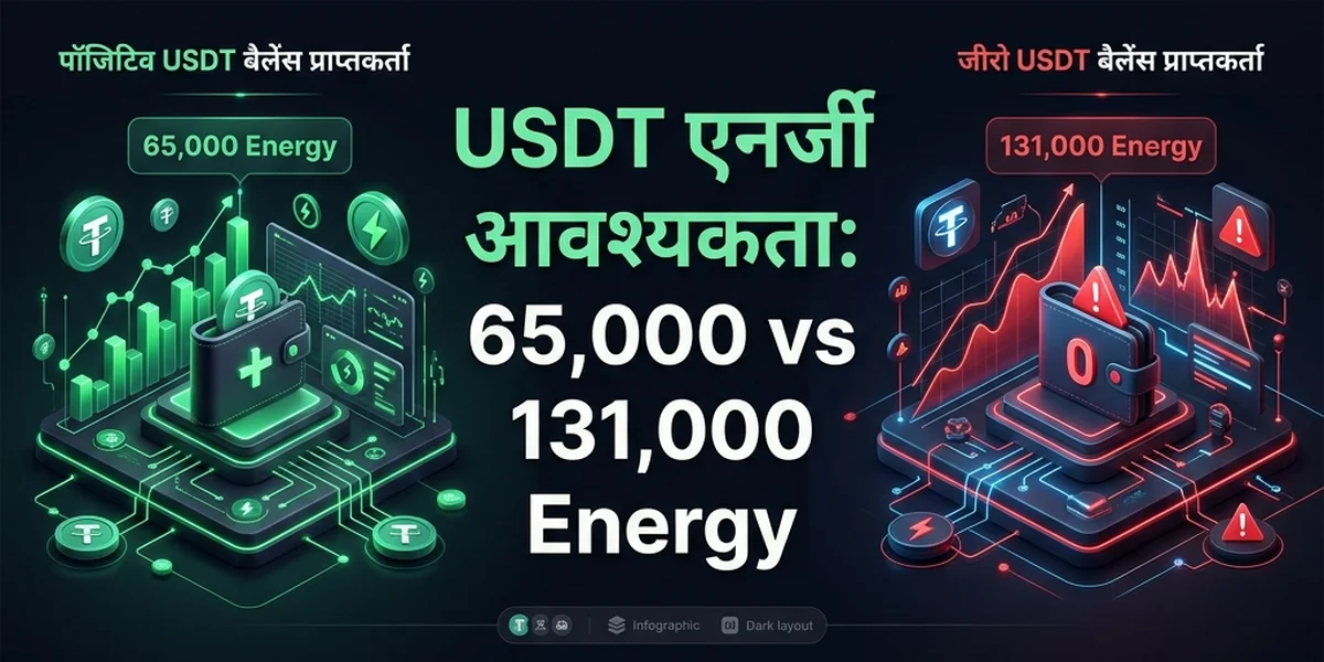 USDT Energy आवश्यकता: 65,000 vs 131,000 Energy
