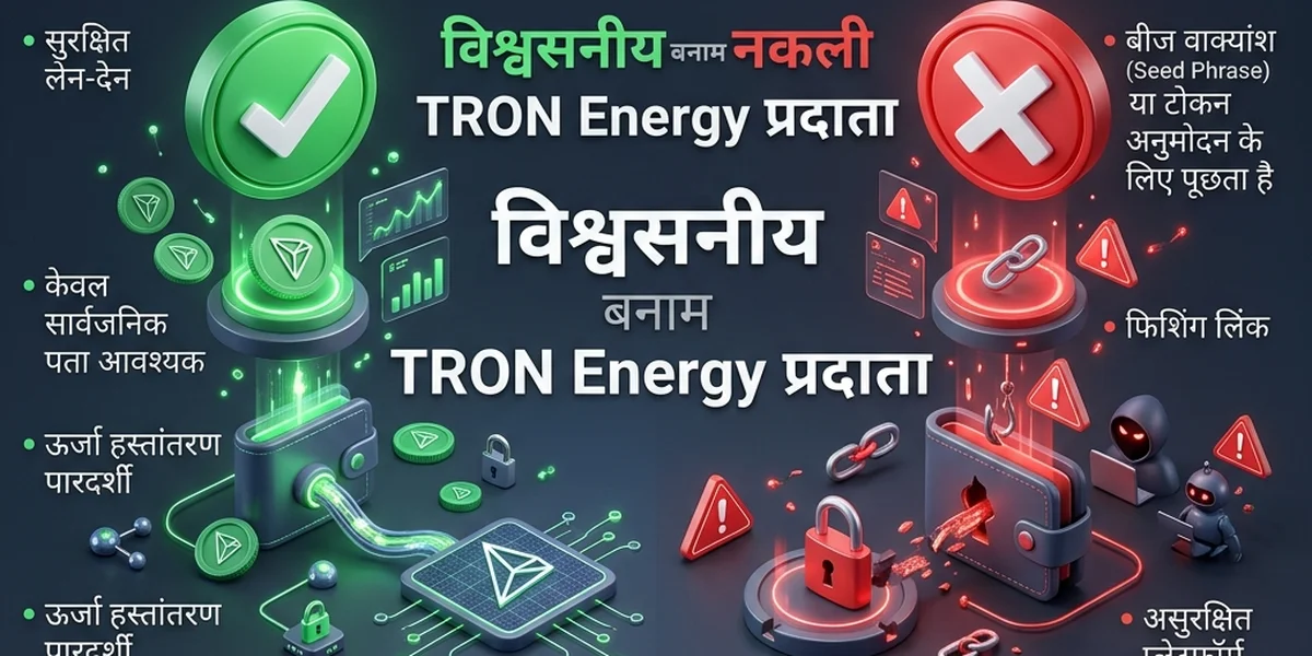 विश्वसनीय vs नकली TRON Energy प्रदाता