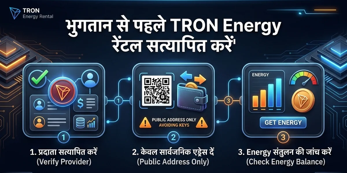 भुगतान से पहले TRON Energy रेंटल सत्यापित करें