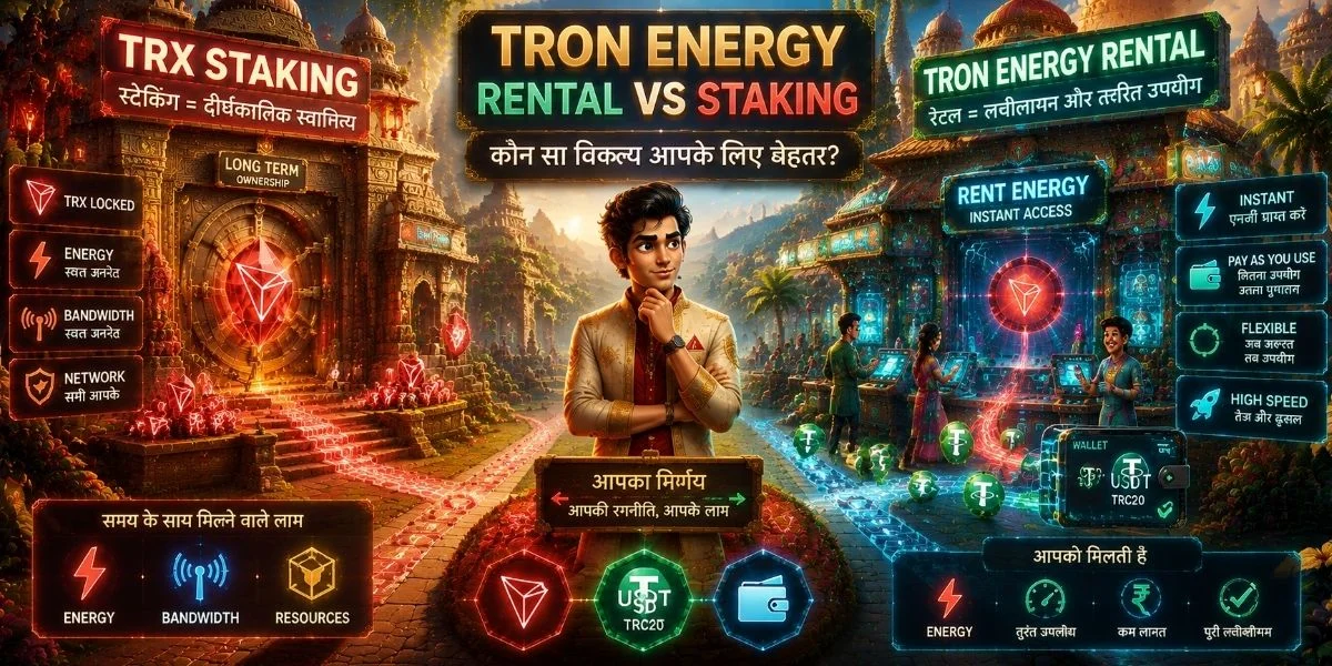 TRON Energy Rental और TRX Staking की तुलना