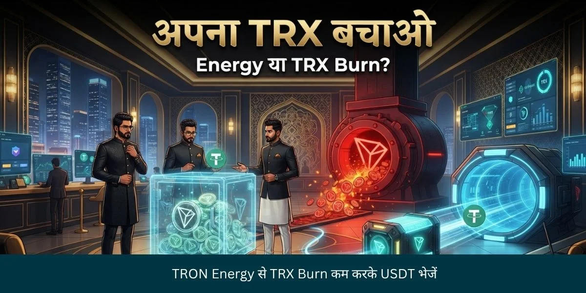 TRON Energy से TRX Burn कम करके USDT भेजें
