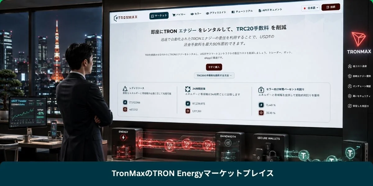 TronMaxのTRON Energyマーケットプレイス