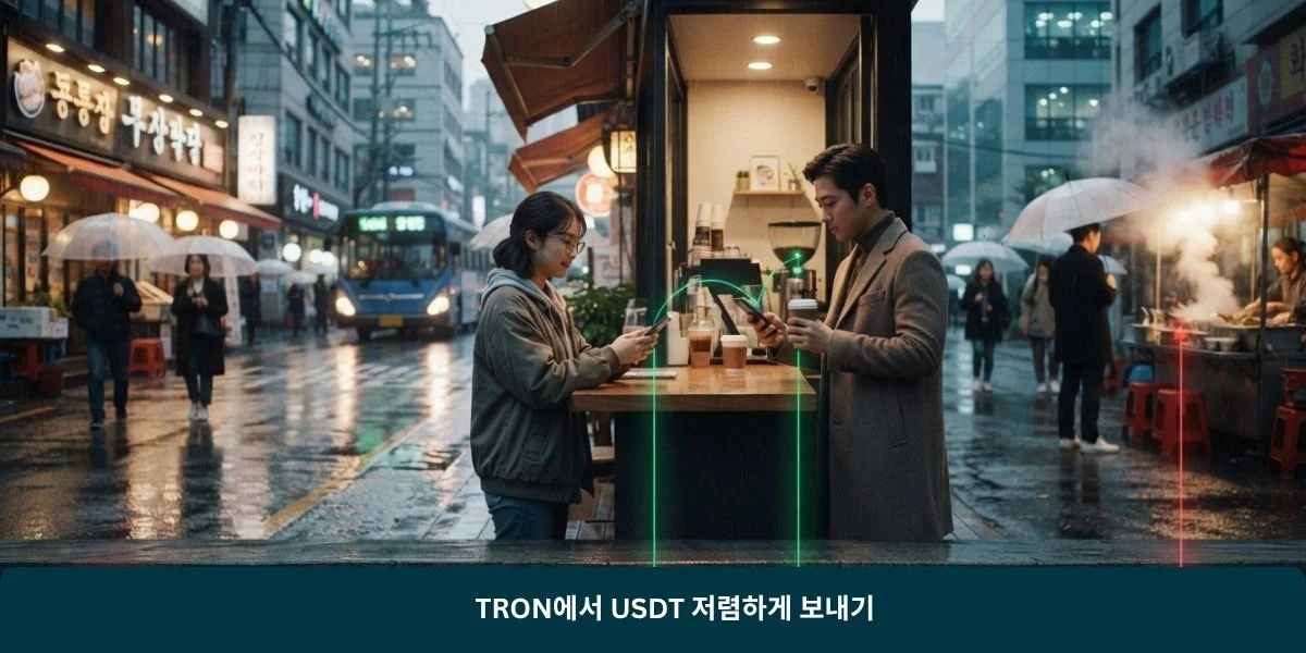TRON에서 USDT 저렴하게 보내기