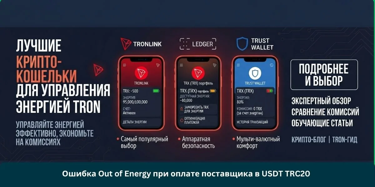 Ошибка Out of Energy при оплате поставщика в USDT TRC20