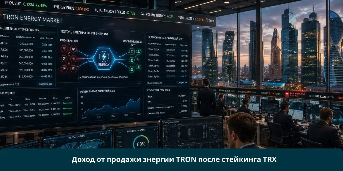 Доход от продажи энергии TRON после стейкинга TRX