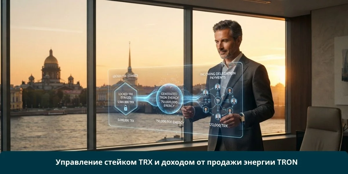 Управление стейком TRX и доходом от продажи энергии TRON