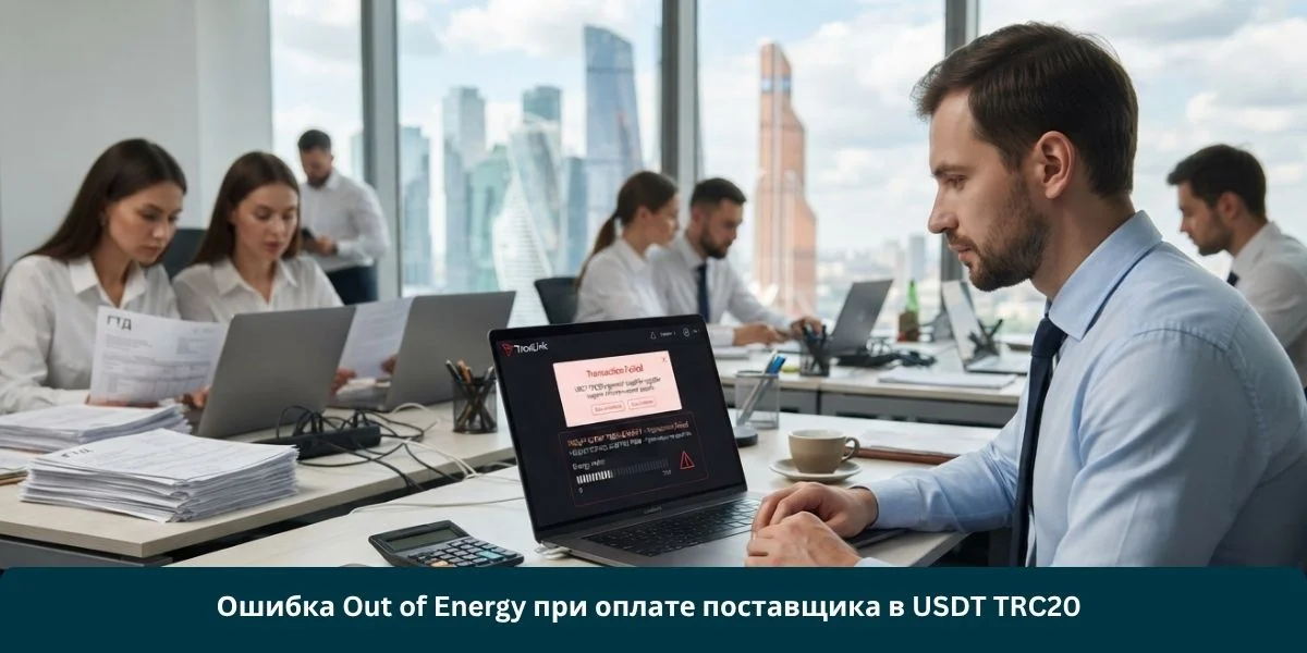 Ошибка Out of Energy при оплате поставщика в USDT TRC20