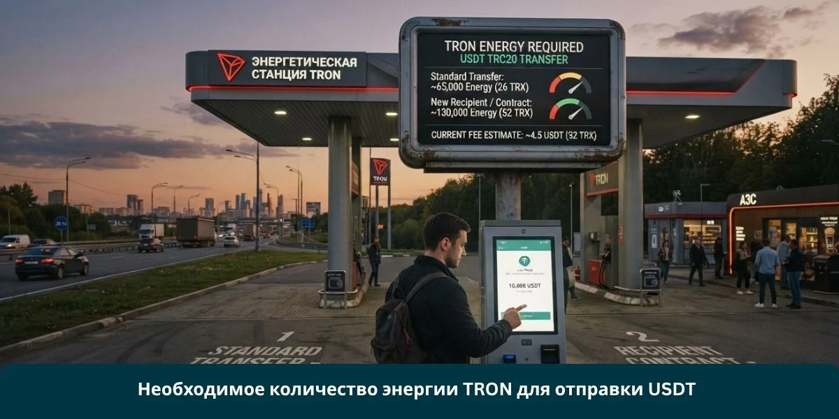 Необходимое количество энергии TRON для отправки USDT