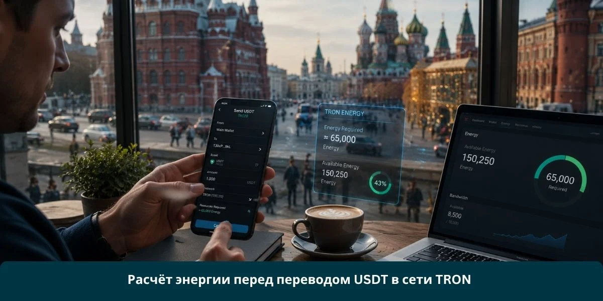 Расчёт энергии перед переводом USDT в сети TRON