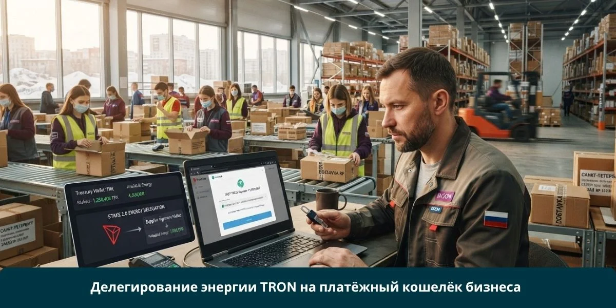 Делегирование энергии TRON на платёжный кошелёк бизнеса