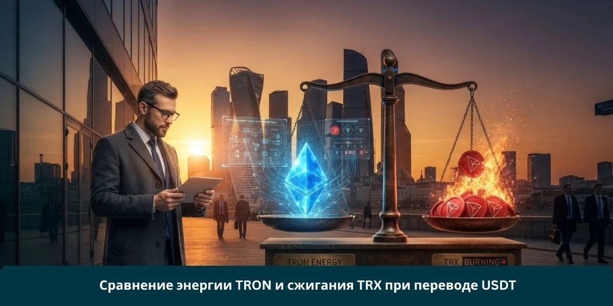 Сравнение энергии TRON и сжигания TRX при переводе USDT