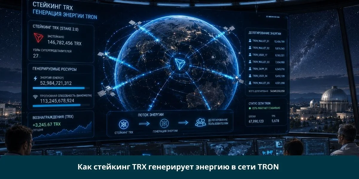 Как стейкинг TRX генерирует энергию в сети TRON