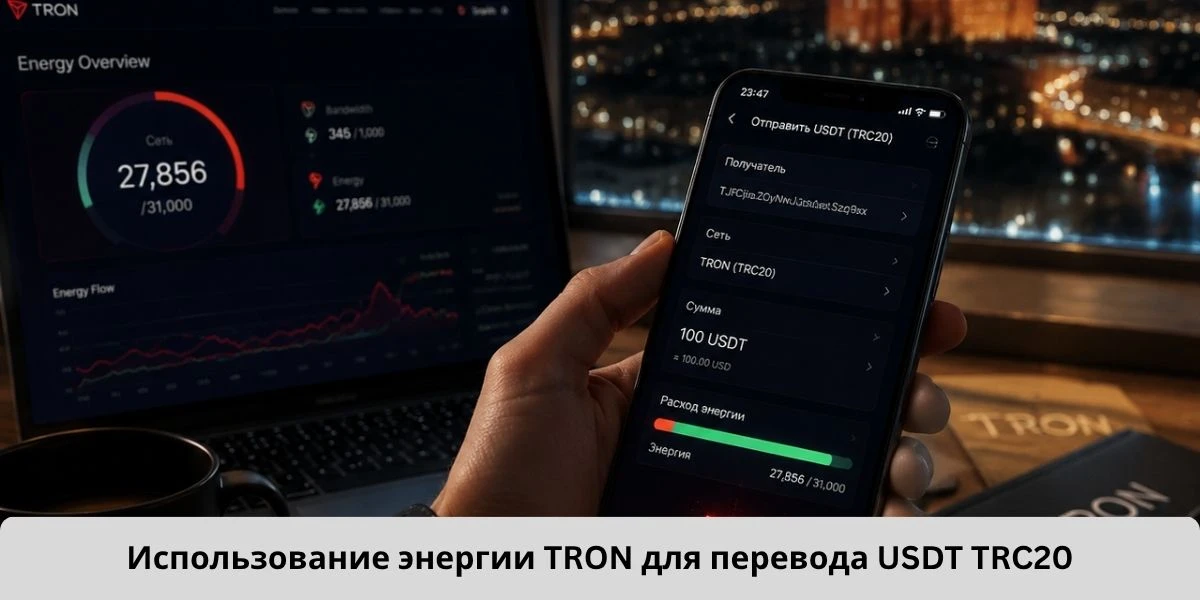 Использование энергии TRON для перевода USDT TRC20
