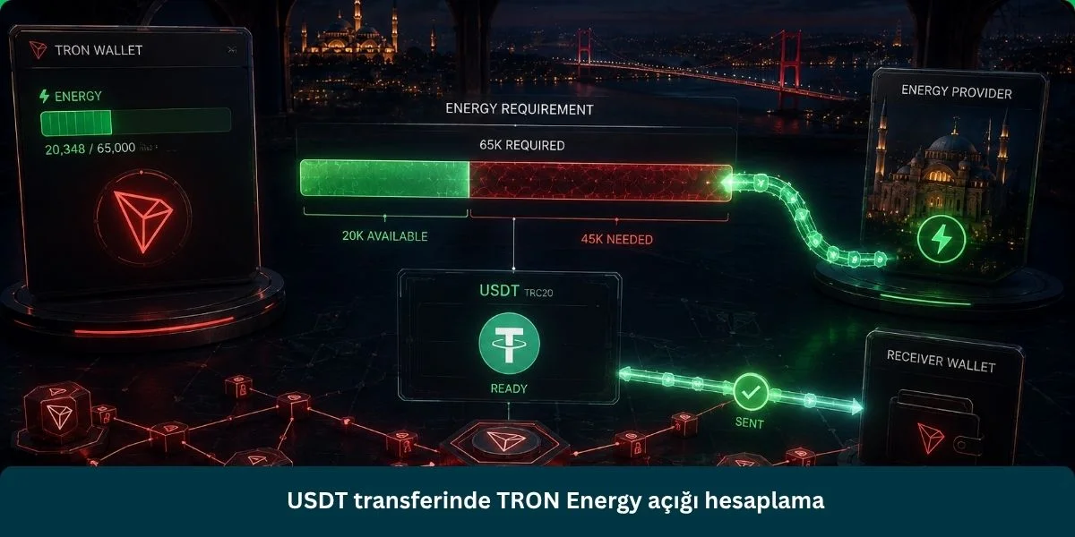 USDT transferinde TRON Energy açığı hesaplama
