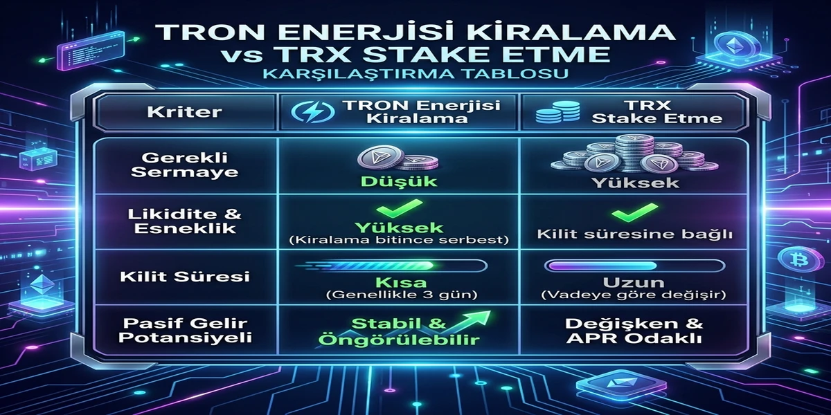 TRON Enerjisi Kiralama vs Stake Etme 2